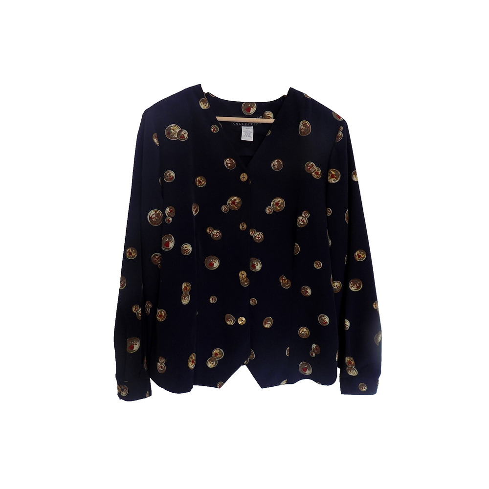 Vintage Lauren Alexandra Collection button front blouse size 18